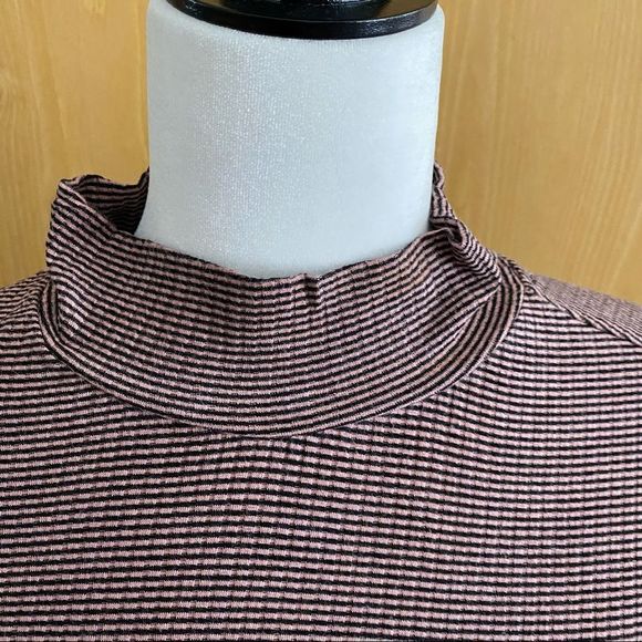 Anthropologie Postmark • Striped Ribbed Long Sleeve Turtleneck Top - Picture 3 of 9